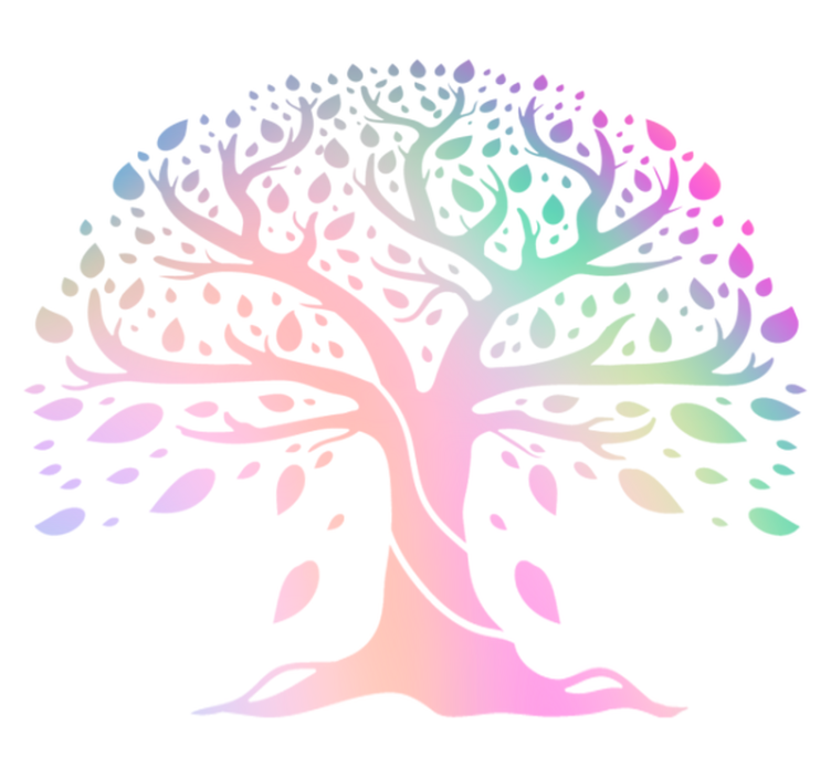 Vinyl teppich blumen baum des lebens regenbogenfarben - TenStickers