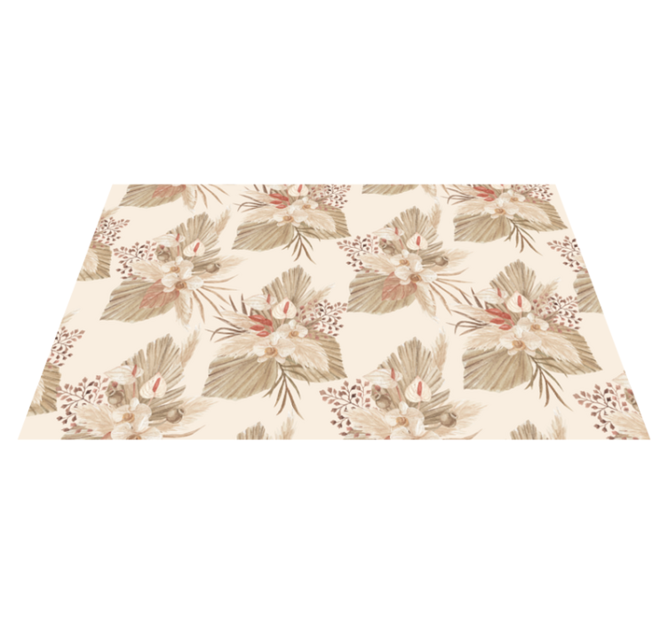 Vinyl teppich blumen in beige getrocknete blüten - TenStickers