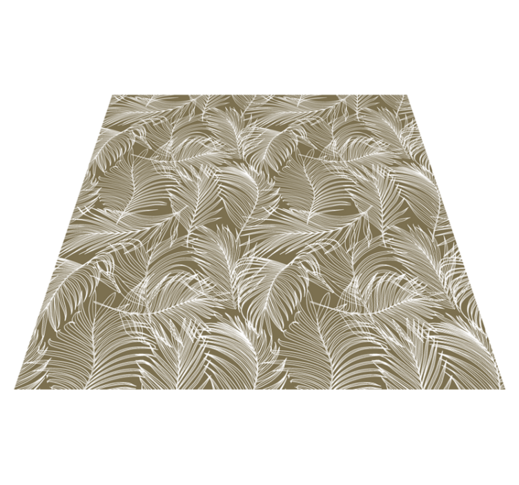 Vinyl teppich blumen mit eleganten braunen blättern - TenStickers