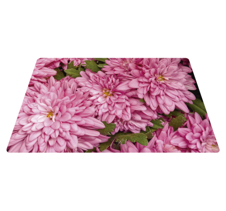 Vinyl teppich blumen in pinkem frühlingsdesign - TenStickers