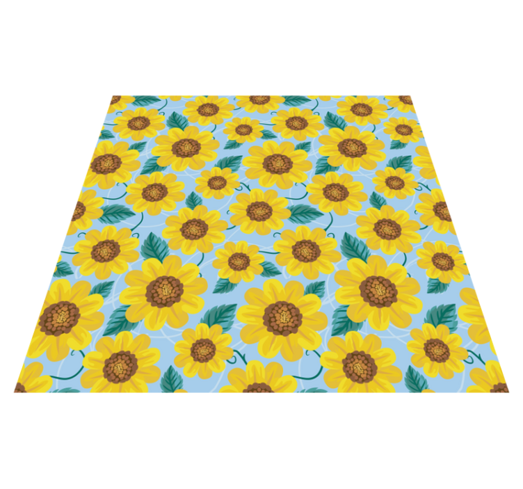 Vinyl teppich blumen mit sonnenblumenmotiven - TenStickers