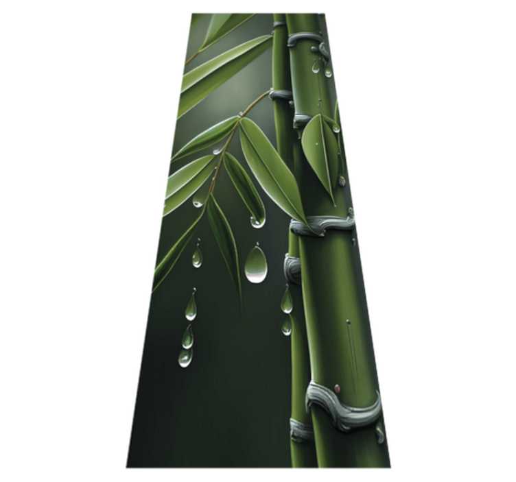 Vinyl teppich blumen bambus mit tropfen - TenStickers