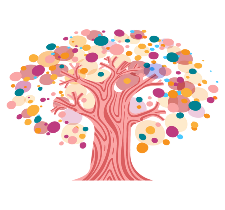 Vinyl teppich blumen bunte baum silhouette - TenStickers