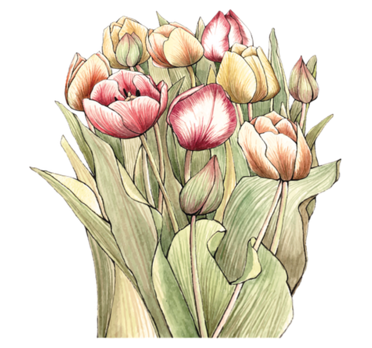 Vinyl teppich blumen buntes tulpenbouquet - TenStickers