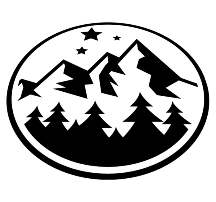Vinyl teppich blumen bergwald szene - TenStickers