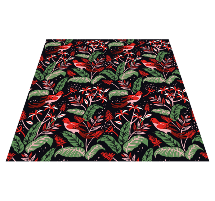 Vinyl teppich blumen tropisches blumenmuster - TenStickers