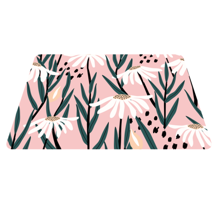 Vinyl teppich blumen gänseblümchen auf rosa hintergrund - TenStickers