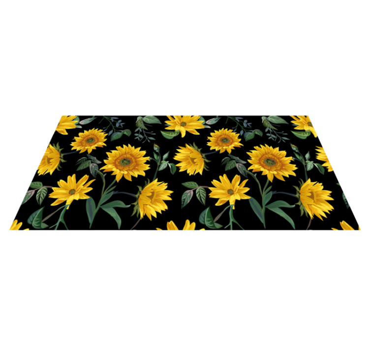 Vinyl teppich blumen mit vintage sonnenblumen - TenStickers