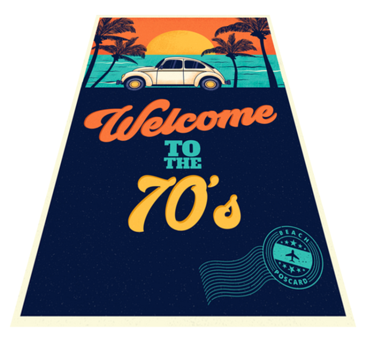 Vinyl teppich vintage willkommen in den 70ern - TenStickers