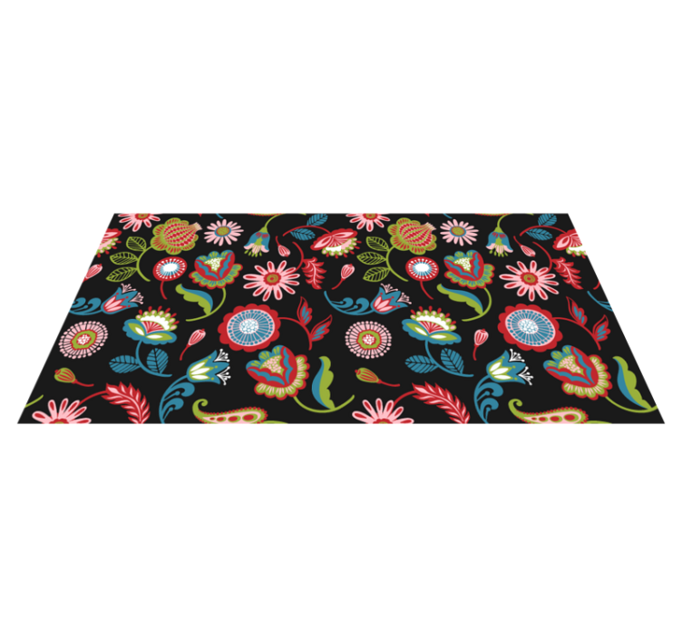 Vinyl teppich blumen mit buntem volksmuster - TenStickers