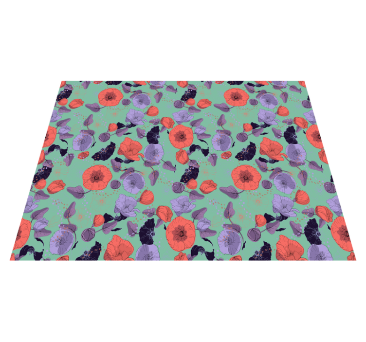 Vinyl teppich blumen anmutige mohnblumen - TenStickers