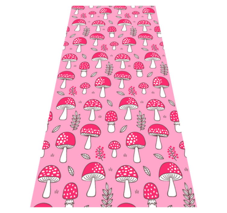 Vinyl teppich blumen klassische rosa pilze - TenStickers