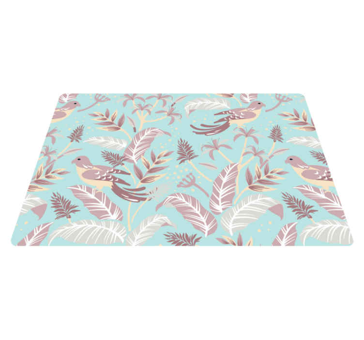 Vinyl teppich blumen in blau und rosa muster - TenStickers