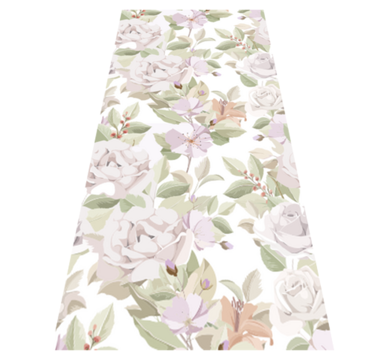 Vinyl teppich blumen elegantes florales muster - TenStickers