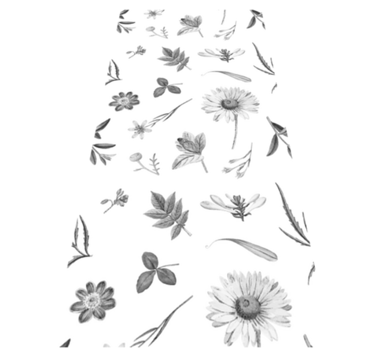Vinyl teppich blumen graue frühlingsblumen - TenStickers