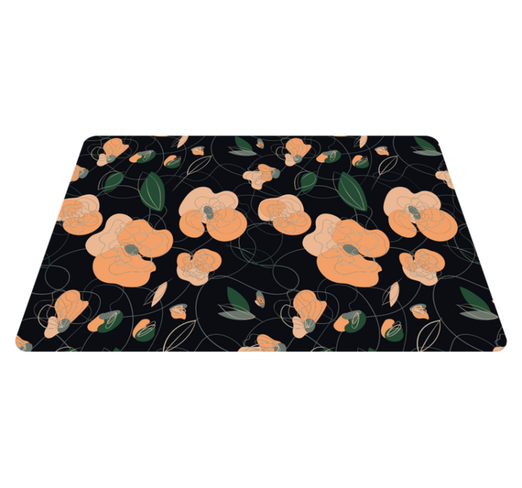 Vinyl teppich blumen mit lebendigem flora und fauna muster - TenStickers