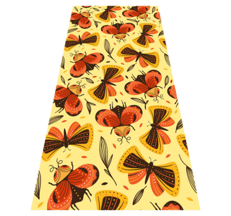 Vinyl teppich blumen mit schmetterling auf blume - TenStickers