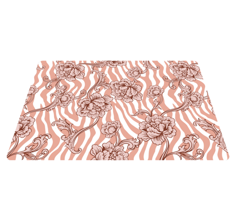 Vinyl teppich blumen zebra-design mit korallenblüten laptop - TenStickers