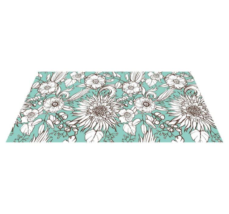 Vinyl teppich blumen mit sonnenblumenmuster - TenStickers