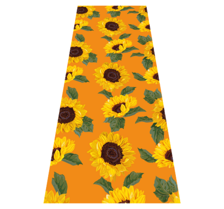 Vinyl teppich blumen orange sonnenblume - TenStickers