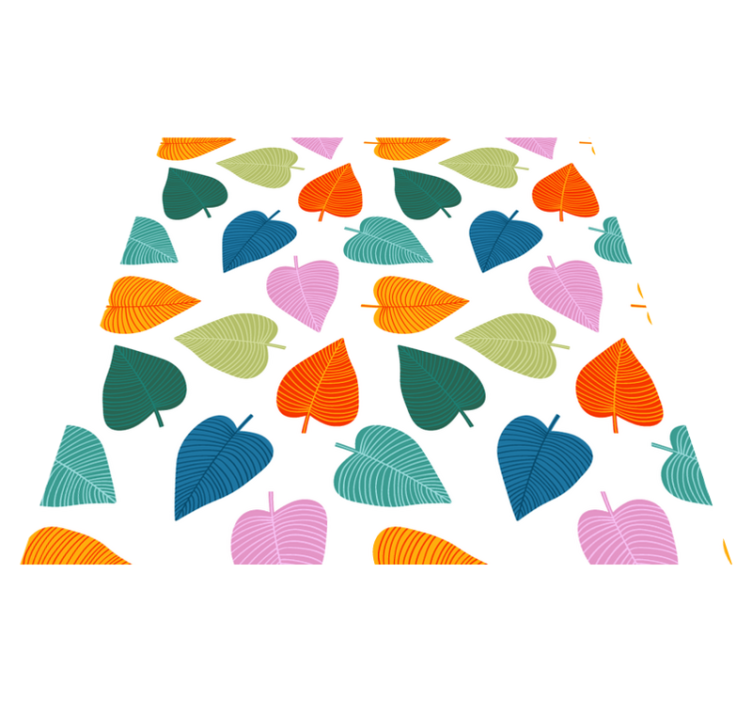 Vinyl teppich blumen mit original bunten blättern - TenStickers