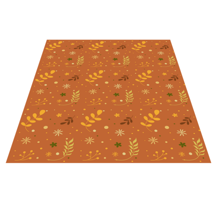 Vinyl teppich blumen in orangeblättern design - TenStickers