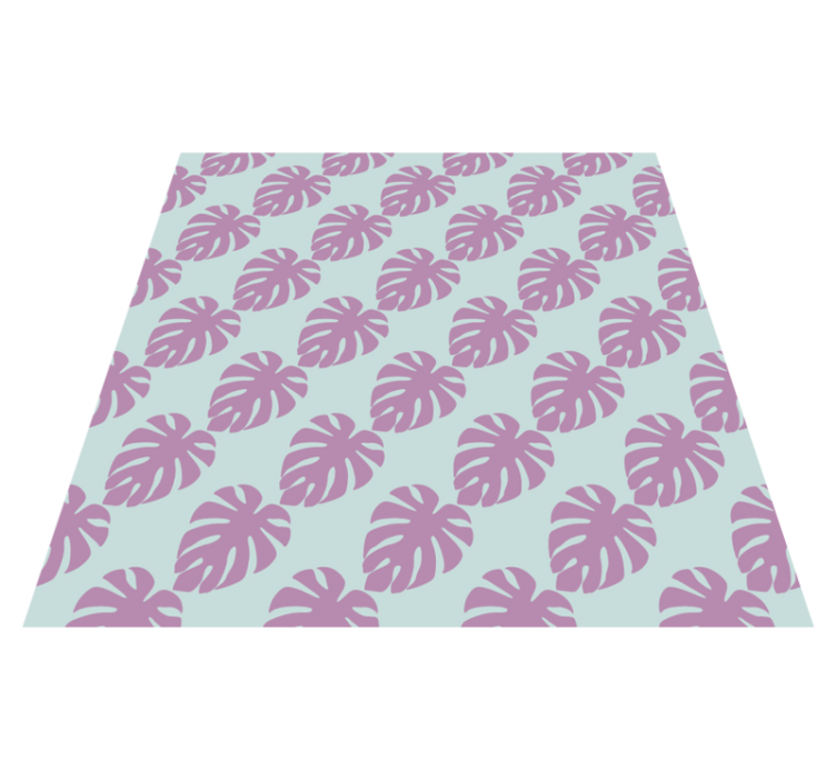 Vinyl teppich blumen mit blauen und pinken blättern - TenStickers