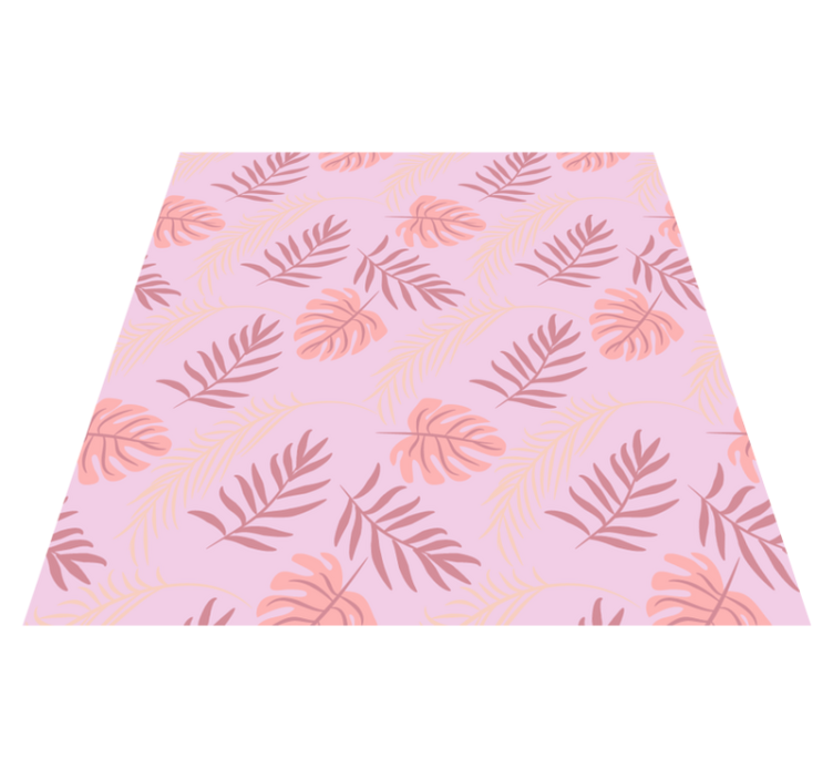 Vinyl teppich blumen im pinken tropenblatt design - TenStickers