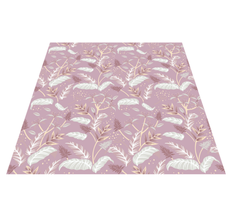 Vinyl teppich blumen im vintage pinken blätterdesign - TenStickers