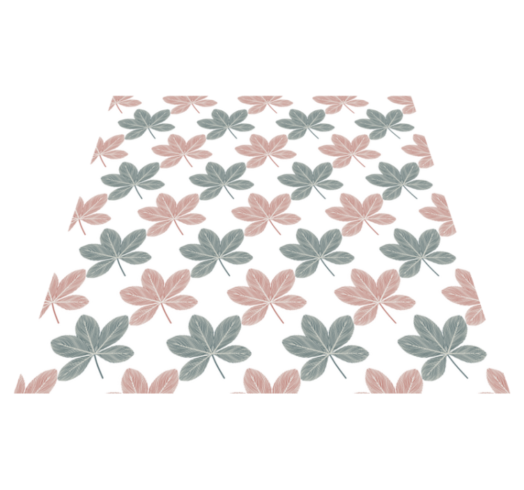 Vinyl teppich blumen mit pink-blauen blättern - TenStickers