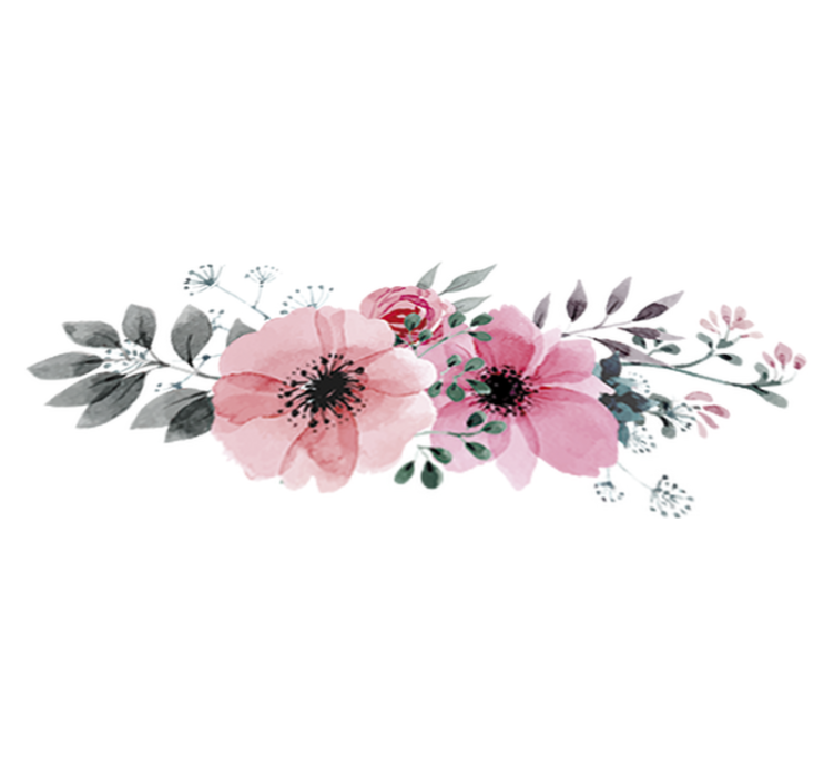 Vinyl teppich blumen aquarella mohnblumen - TenStickers