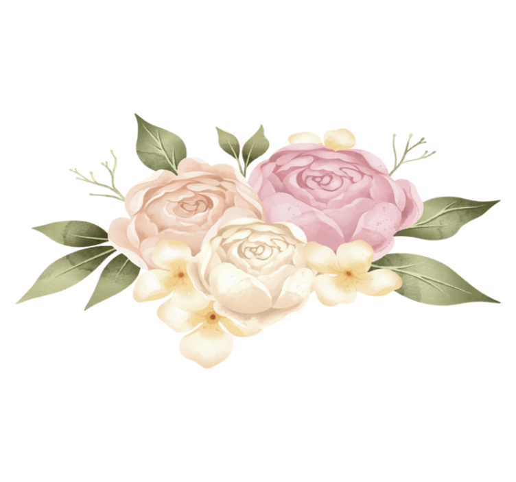 Vinyl teppich blumen aquarell pfingstrose - TenStickers