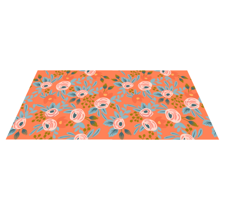Vinyl teppich blumen aquarellrosen - TenStickers