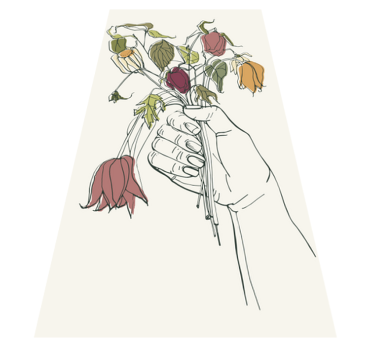 Vinyl teppich blumen verwelkte blumen gefühl konzept - TenStickers
