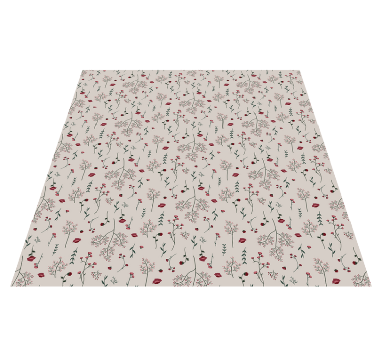 Vinyl teppich blumen minimalistisches rotes muster - TenStickers