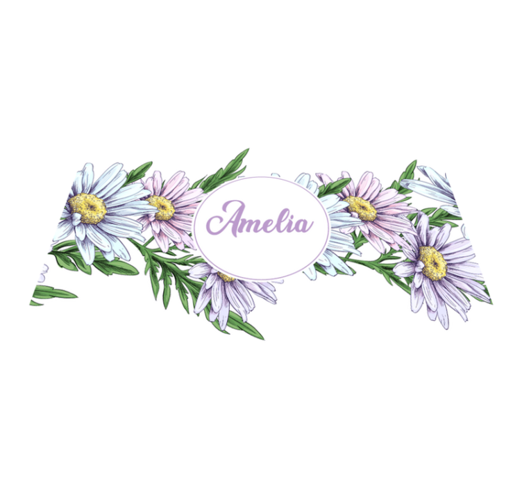 Vinyl teppich blumen gänseblümchen design mit namen - TenStickers