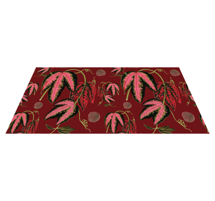 Vinyl teppich blumen rote maranta warme farben - TenStickers