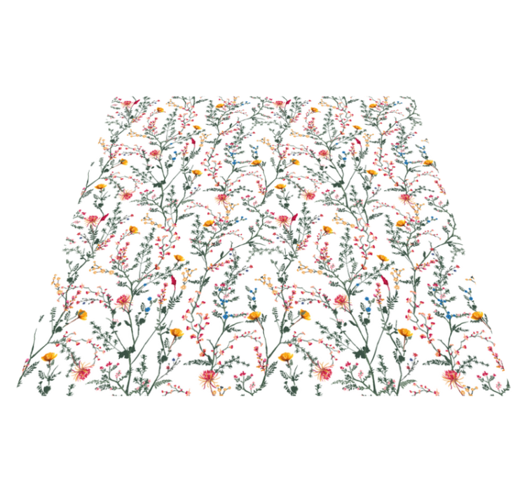 Vinyl teppich blumen dünne minimalistische gartenblumen - TenStickers