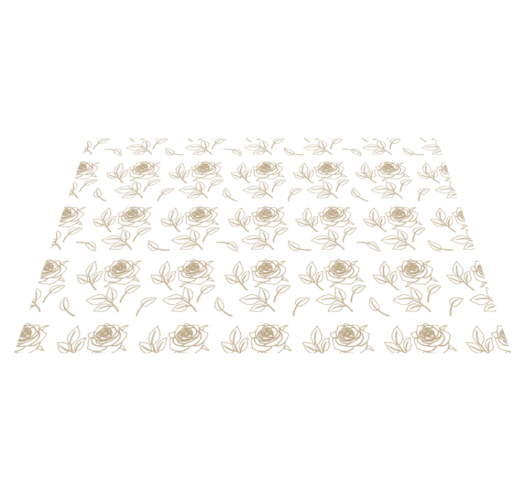 Vinyl teppich blumen mit detailliertem rosenmuster auf beigem hin - TenStickers