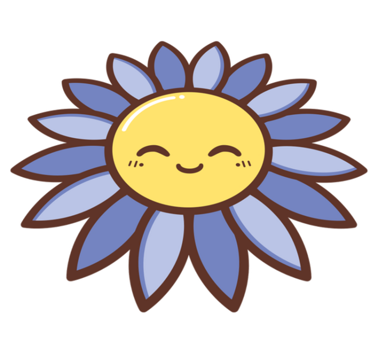 Vinyl teppich blumen silhouette glückliche lila blume - TenStickers