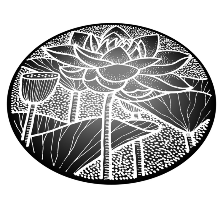 Vinyl teppich blumen im traditionellen lotusblumenstil - TenStickers