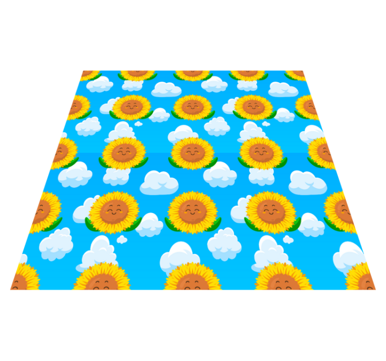 Vinyl teppich blumen lustige gelbe lächelnde blume - TenStickers