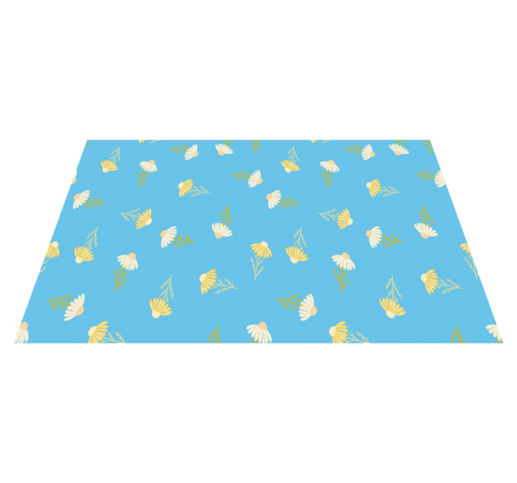 Vinyl teppich blumen mit gänseblümchen muster blau - TenStickers