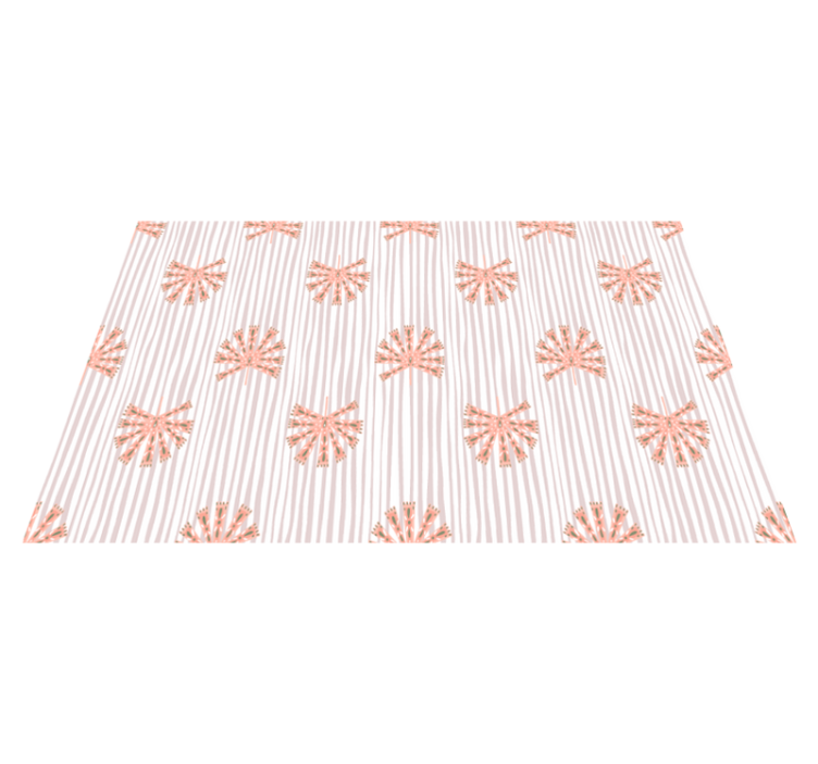 Vinyl teppich blumen geometrisches ornament in pastellrosa - TenStickers