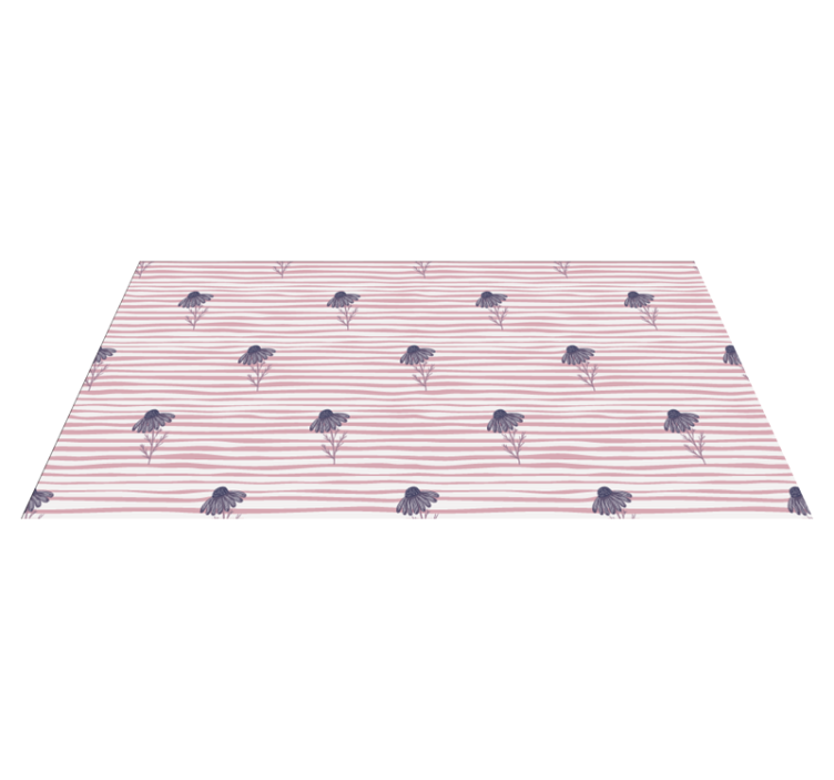 Vinyl teppich blumen mit lila gänseblümchen-muster - TenStickers