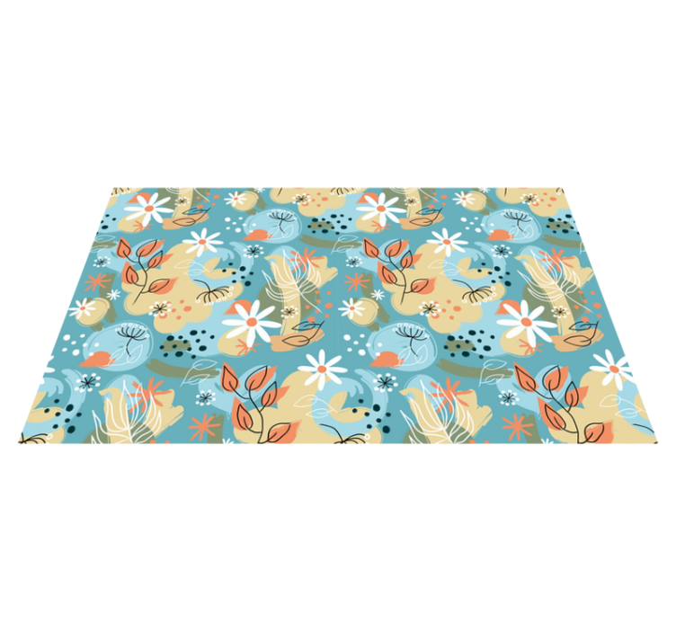 Vinyl teppich blumen abstrakter flacher hintergrund - TenStickers