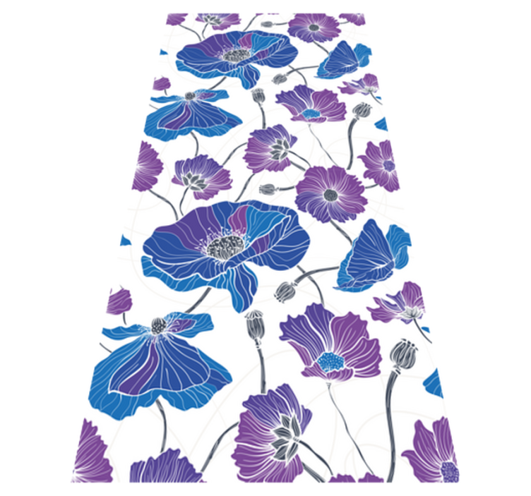 Vinyl teppich blumen in blau und lila - TenStickers
