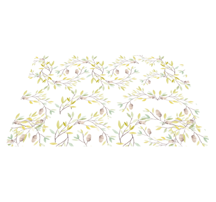 Vinyl teppich blumen im original aquarell blattmuster - TenStickers