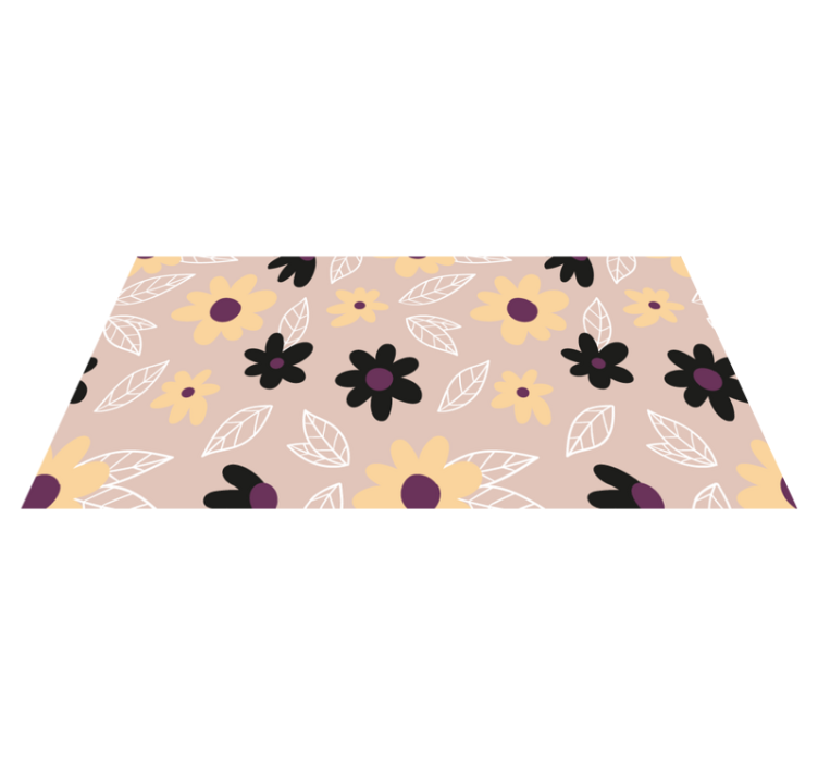 Vinyl teppich blumen bunte moderne blumen auf beige - TenStickers