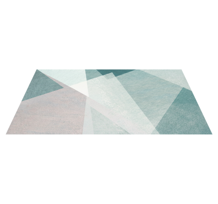 Vinyl teppich geometrisch in teal pastellüberlagerungen - TenStickers